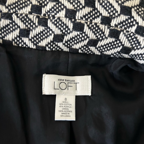 Ann Taylor Loft black and white blazer - Picture 2 of 3